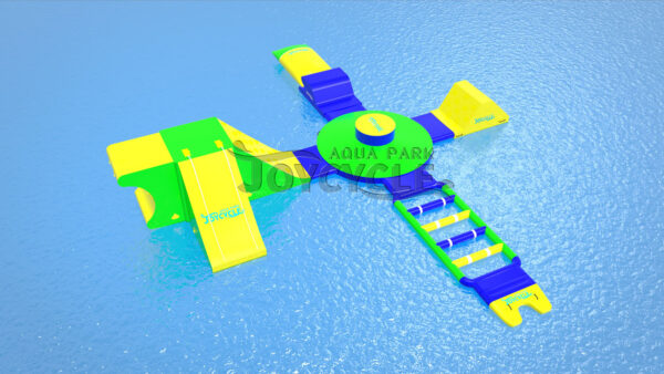Floating Inflatable Water Park Cross Bounce Aquapark (3)