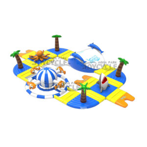 Floating Inflatable Water Park with Shark & Octopus JC-APM003 ...