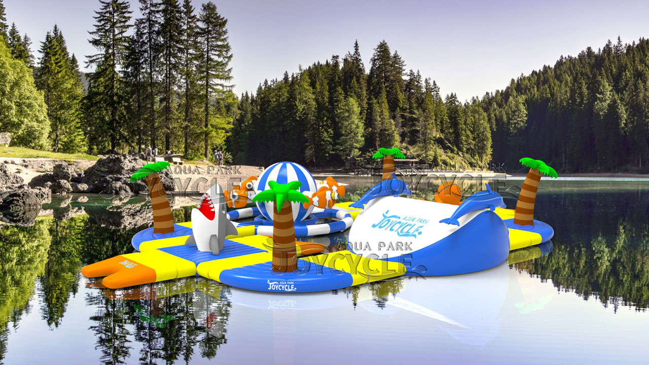 Floating Inflatable Water Park with Shark & Octopus JC-APM003