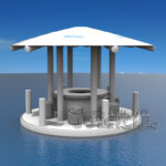 Luxury Outdoor Inflatable Island Aqua Float and Lounge Bar JC-006