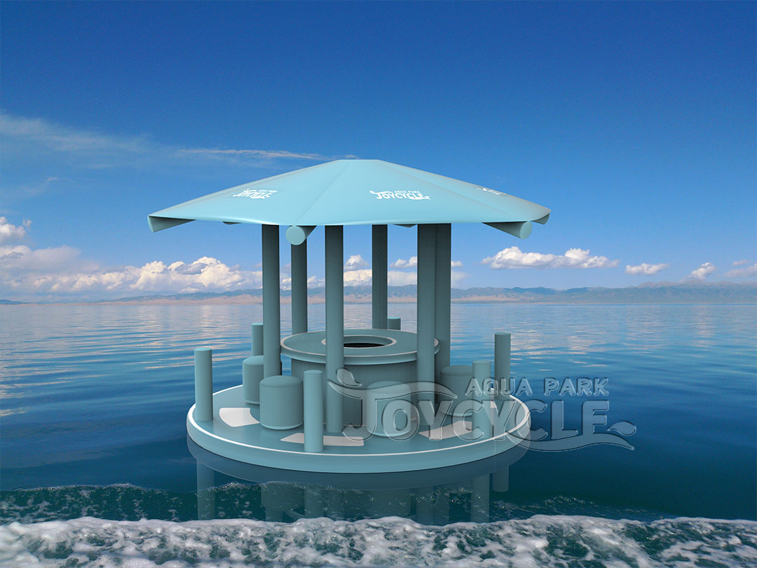 Outdoor inflatable island aqua float and lounge bar 6 person JC-006