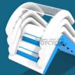 Blue and White Inflatable Yacht Water Slide JC-023