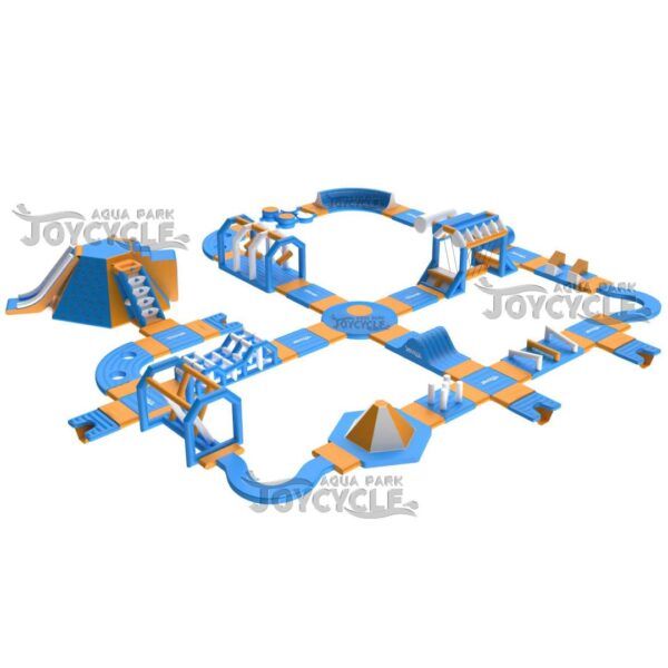 Orange Blue Medium Size Inflatable Floating Water Park JC-APM043 (1)