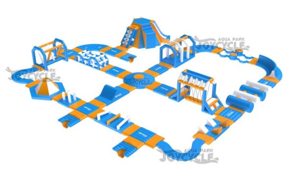 Orange Blue Medium Size Inflatable Floating Water Park JC-APM043 (2)