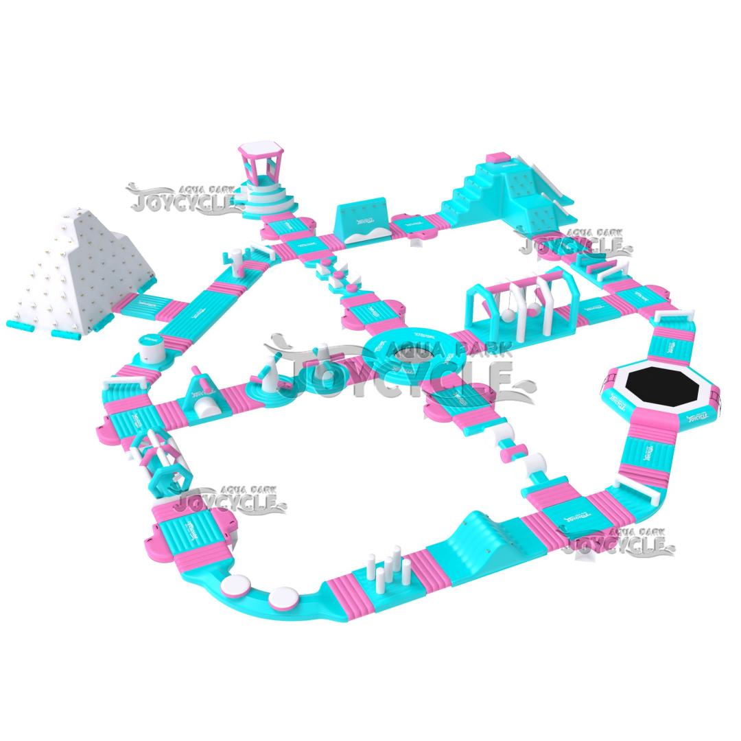 Pink Mint Medium Inflatable Floating Water Park JC-APM127