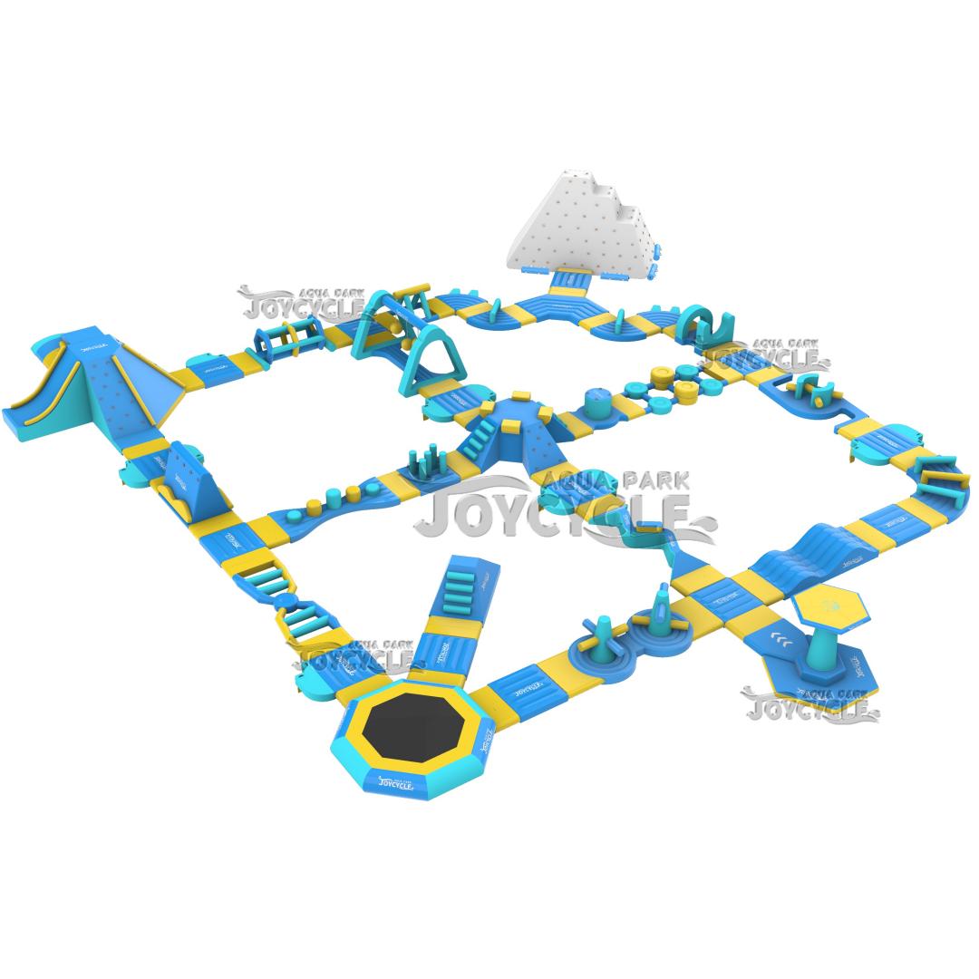 Mint Blue Yellow Splash Medium Inflatable Water Park JC-APM099